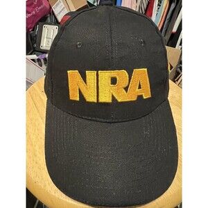 NRA National Rifle Association Black Gold Embroidered Baseball Cap Hat